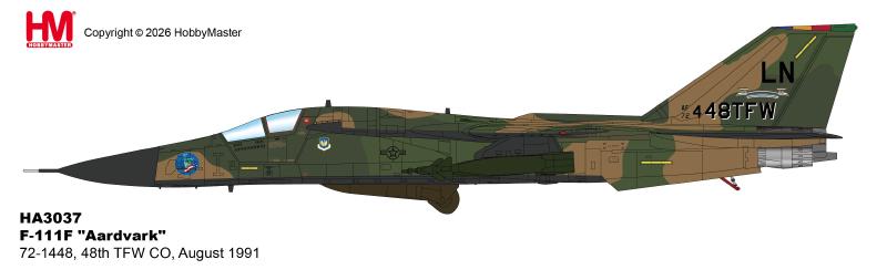 HA3037 | Hobby Master Military 1:72 | F-111F "Aardvark" 72-1448, 48th TFW CO, RAF Lakenheath August 1991