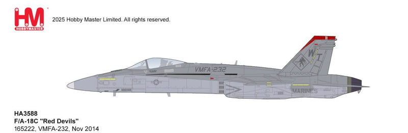 HA3588 | Hobby Master Military 1:72 | Boeing F/A-18C "Red Devils" 165222, VMFA-232, Nov 2014 | was due July 2025