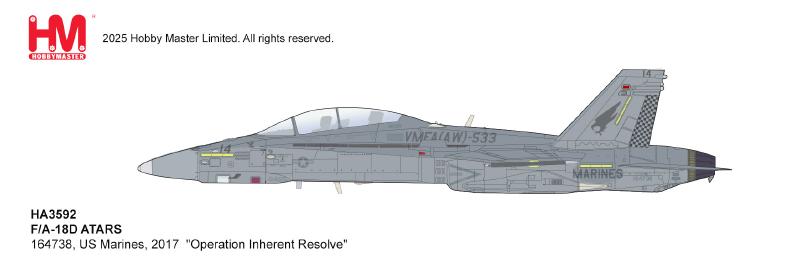 HA3592 | Hobby Master Military 1:72 | F/A-18D ATARS 164738, VMFA9AW)-533, 2017 "Operation Inherent Resolve"