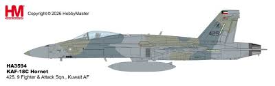 HA3594 | Hobby Master 1/72 | KAF-18C Hornet 425, 9 Fighter & Attack Sqn., Kuwait AF (w/F-15 decals) | is due July 2026
