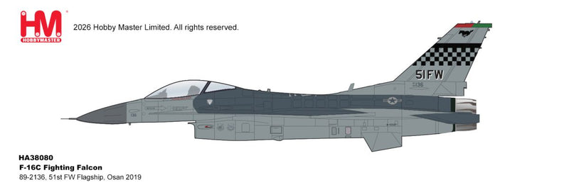 HA38080 | Hobby Master Military 1:72 | F-16C Fighting Falcon 89-2136, 51st FW Flagship, Osan 2019 89-2136 | is due March 2026