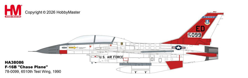 HA38086 | Hobby Master Military 1:72 | F-16B "Chase Plane" 78-0099, 6510th Test Wing, 1990 | is due September 2026