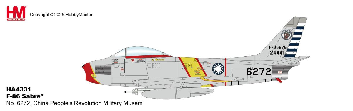 HA4332 | Hobby Master Military 1:72 | F-86 Sabre No. 6272, China People’s Revolution Military Musem | is due November 2025