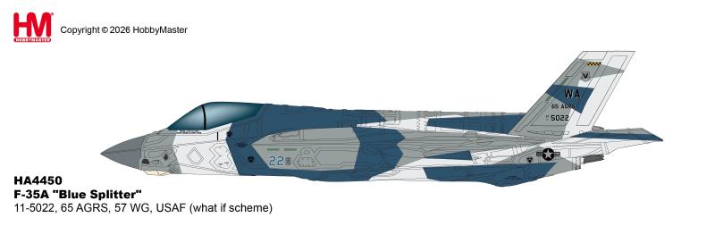 HA4450 | Hobby Master Military 1:72 | F-35A "Blue Splitter" 11-5022, 65 AGRS, 57 WG, USAF (what if scheme)