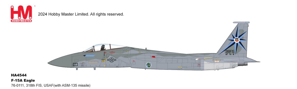 HA4544 | Hobby Master Military 1:72 | F-15A Eagle 76-0111, 318th FIS, USAF (with ASM-135 missile)  | is due July 2025