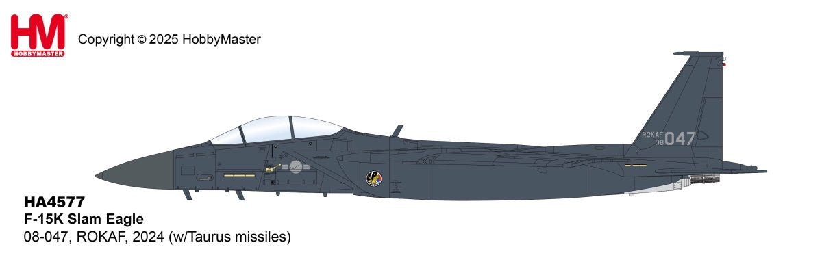 HA4577 | Hobby Master Military 1:72 | F-15K Slam Eagle 08-047, ROKAF, 2024 (w/Taurus missiles) | is due November 2025