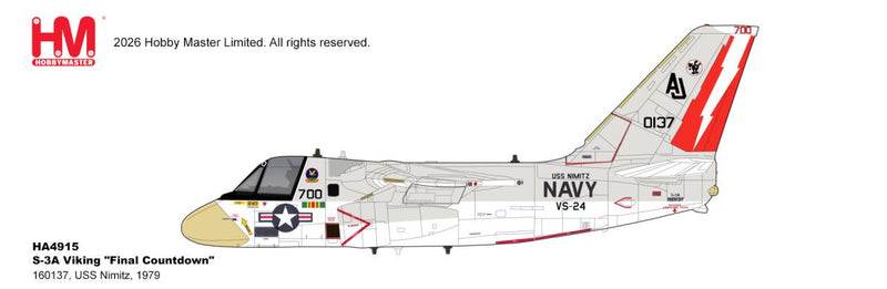 HA4915 | Hobby Master Military 1:72 | S-3A Viking "Final Countdown" 160137, USS Nimitz, 1979 | is due September 2026