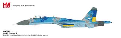 HA6027 | Hobby Master 1/72 | Su-27 Flanker B Blue 21, Ukrainian Air Force (with 2 x JDAM-ER gliding bombs) | is due July 2026