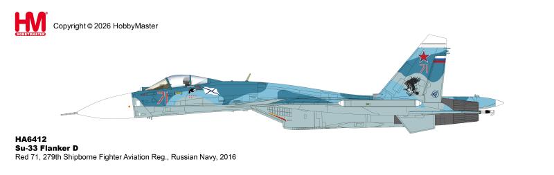 HA6412 | Hobby Master Military 1:72 | Su-33 Flanker D Red 71, 279th Shipborne Fighter Aviation Reg., Russian Navy, 2016