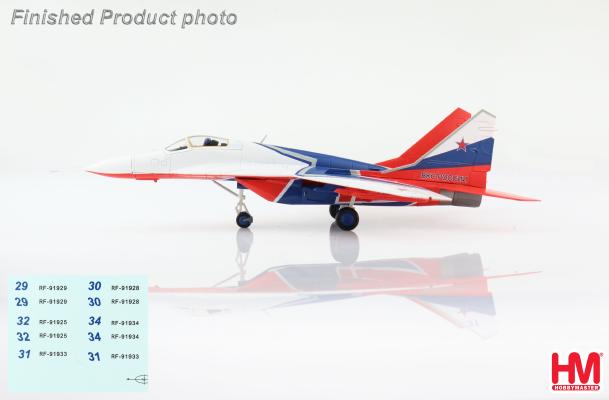 HA6511b | Hobby Master Military 1:72 | MiG-29 31 Strizhi Aerobatic Team tail decals for aircraft 29,30,31.32 and 34