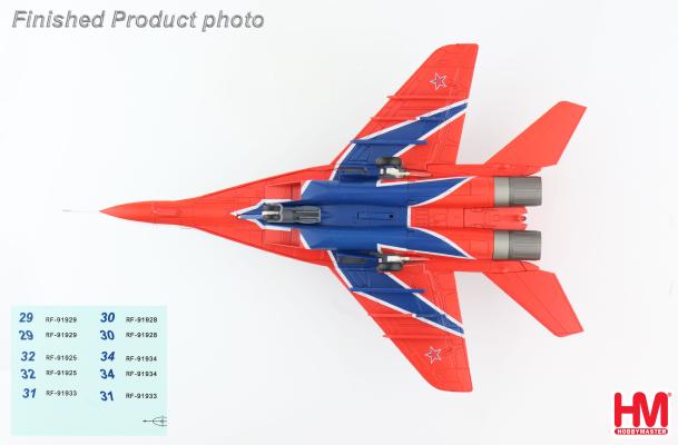 HA6511b | Hobby Master Military 1:72 | MiG-29 31 Strizhi Aerobatic Team tail decals for aircraft 29,30,31.32 and 34