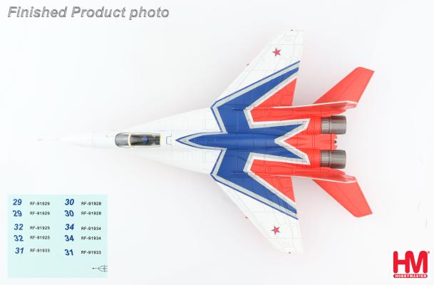 HA6511b | Hobby Master Military 1:72 | MiG-29 31 Strizhi Aerobatic Team tail decals for aircraft 29,30,31.32 and 34