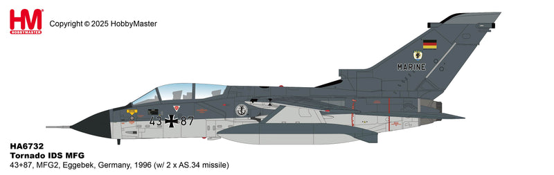 HA6732 | Hobby Master Military 1:72 | Tornado IDS MFG 43+87, MFG2, Eggebek, Germany, 1996 (w/ 2 x AS.34 missile) | is due October 2025