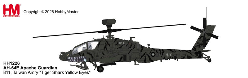 HH1226 | Hobby Master Military 1:72 | AH-64E Apache Guardian 811, Taiwan Amry "Tiger Shark Yellow Eyes" | is due September 2026