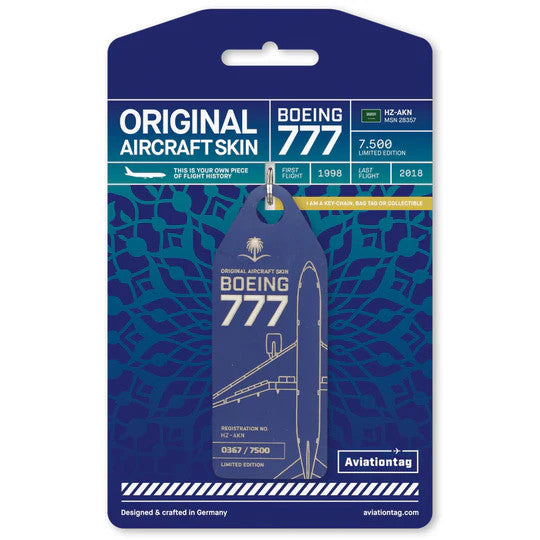 AVTAGHZAKN | Aircraft Skin Tags | Original Aircraft Skin - Boeing 777-200ER Saudi Arabian Airlines HZ-AKN