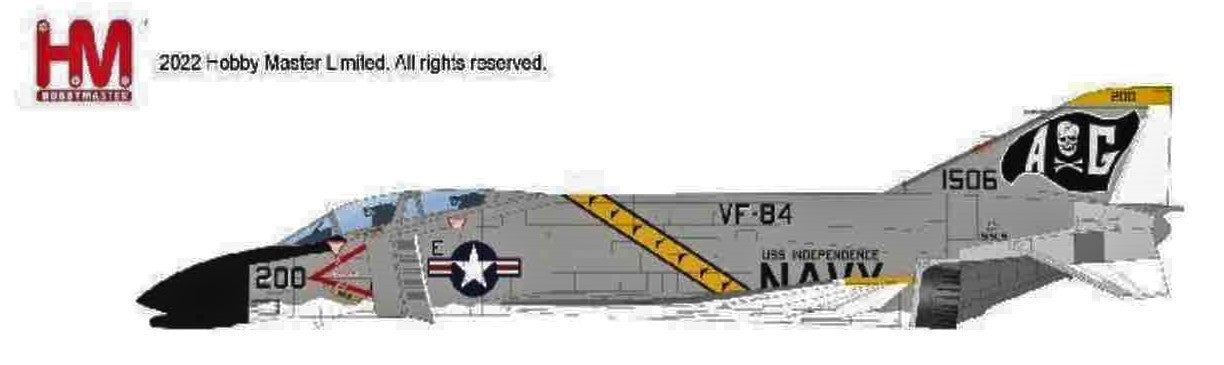 HA19048 | Hobby Master Military 1:72 | F-4B Phantom II 151506 US Navy VF-84 'Jolly Rogers' USS Independance 1984