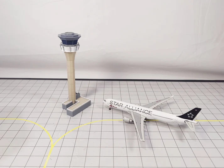 AG-LTNTOWER | Airport Accessories 1:400 | LONDON LUTON AIRPORT ATC Air Traffic Control Tower 1:400 Scale Building Model