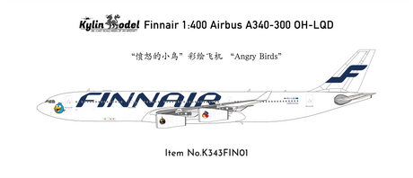 Kylin Model 1:400 scale Airbus 340-300 Finnair die-cast aircraft model.