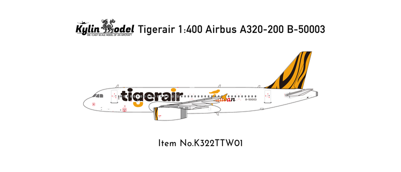 K322TTW01 | Kylin Model 1:400 | Airbus 320-200 Tiger Air B-50003 | is due March 2026