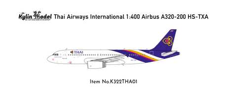 Kylin Model 1:400 scale Airbus 320-200 Thai Airways International die-cast aircraft model.