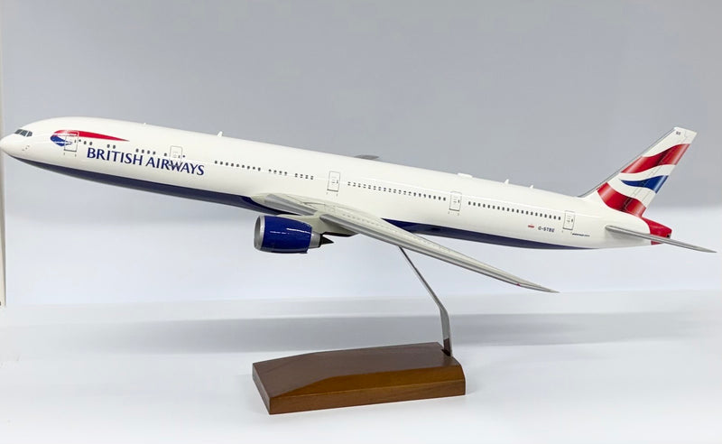 BA-100777 | Fibreglass Desktop Models 1:100 | Boeing 777-300ER British Airways Reg: G-STBE