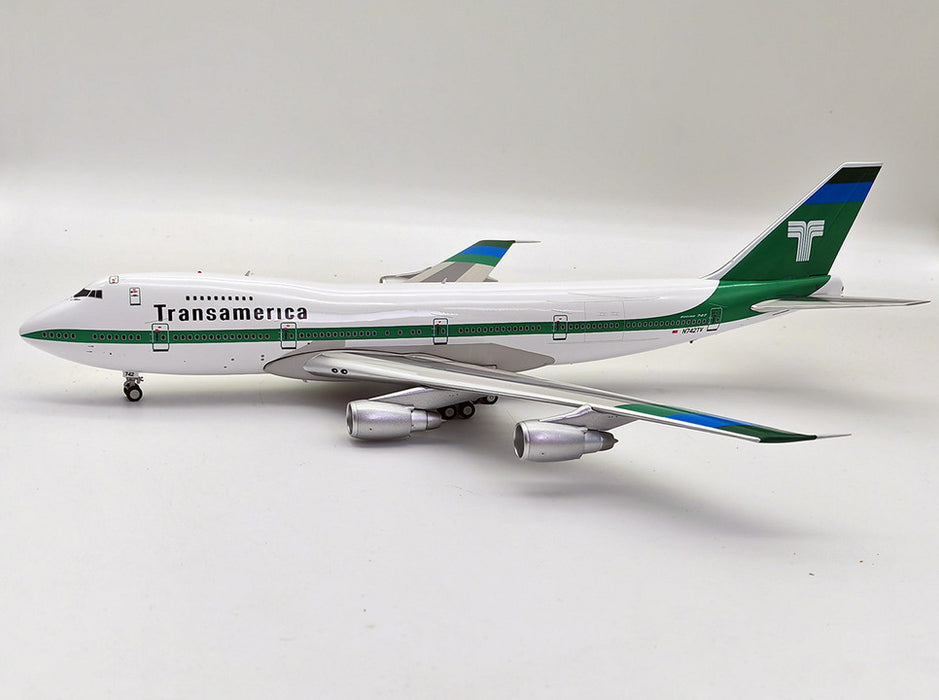 IF742TV0823 | InFlight200 1:200 | Boeing 747-200 Transamerica Airlines N742TV with stand