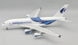 Die-cast metal Malaysia Airlines Airbus A380-841 model with stand.