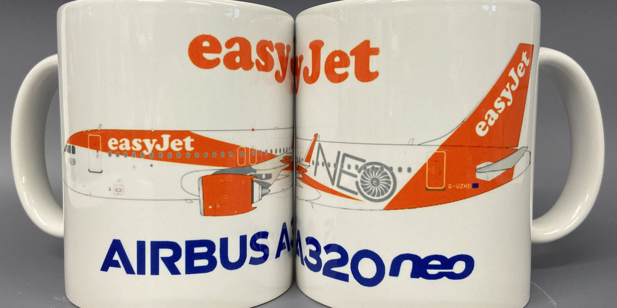 MU-U2NEO | Gifts Mugs | Coffee Mug - Airbus A320neo easyJet G-UZHD   Aviation Retail Direct