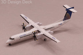 United Dash 8 Q400 N196WQ 1:400 scale model airplane by 3D Design Deck.