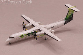A 1:400 scale model of a Sky Alps Dash 8 Q400 aircraft, 9H-MAYA.