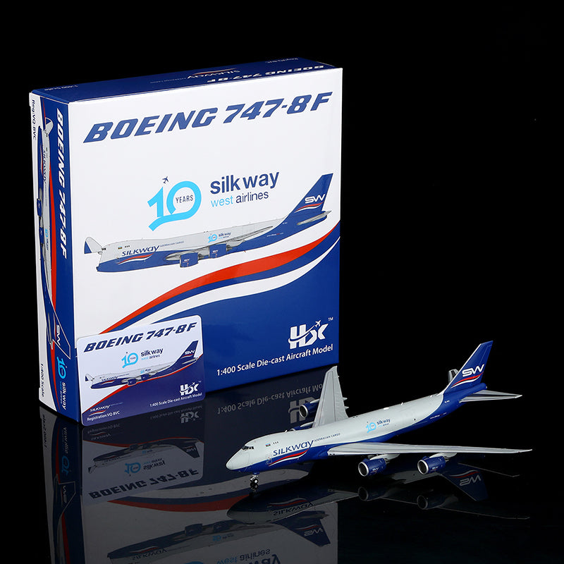 B632502C | HX Models 1:400 | Boeing 747-8F Silk Way West Airlines Interactive Series VQ-BVC | is due March 2026