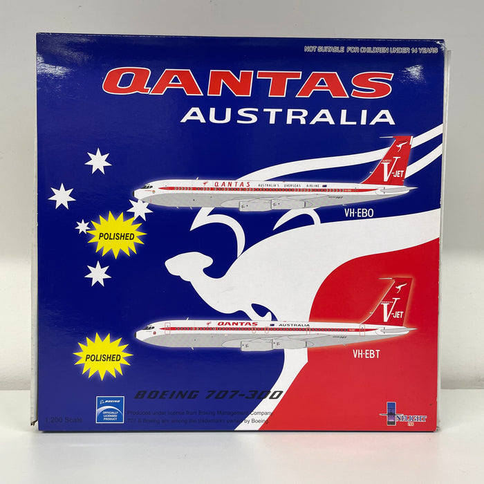IF7071011BP | InFlight200 1:200 | Boeing 707-300 Qantas VH-EBT, 'V JET Australia' (polished) **PRE OWNED**
