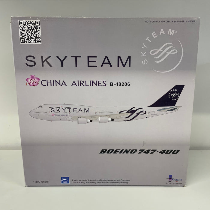 IF7440216 | InFlight200 1:200 | Boeing 747-400 China Airlines B-18206, 'SkyTeam' PRE-OWNED