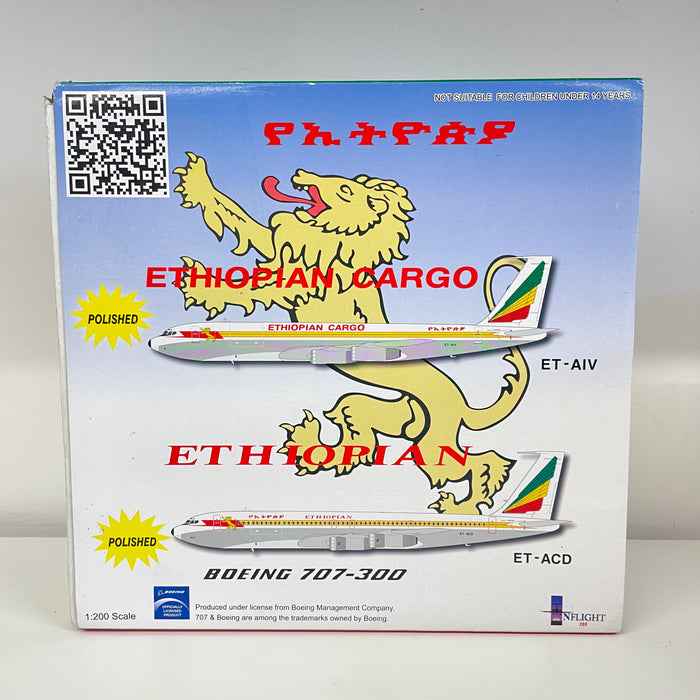 IF7070512AP | InFlight200 1:200 | Boeing 707-300 Ethiopian Airlines Cargo ET-AIV (polished) **PRE-OWNED**