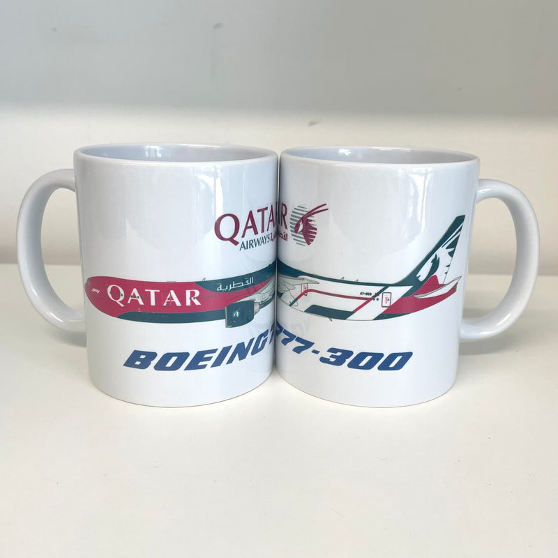 QRMUG7773 | Gifts Mugs | Coffee Mug - Boeing 777-300 Qatar Formula One