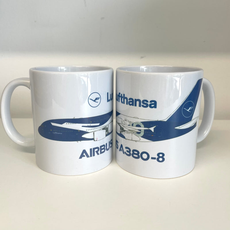 LHMUGA388 | Gifts Mugs | Coffee Mug - Airbus A380-8 Lufthansa 100 Years