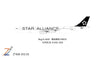 Airbus A340-300 die-cast model aircraft in black livery with Star Alliance markings.