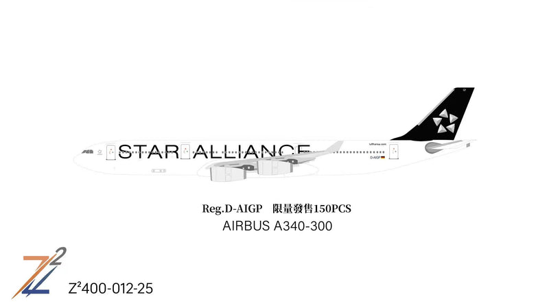 Z²400-012-25 | Z² Models 1:400 | Airbus A340-300 Lufthansa D-AIGP Star Alliance (Black) | is due March 2026