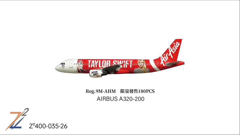 Z²400-035-26 | Z² Models 1:400 | Airbus A320-200 Air Asia 9M-AHM 'TAYLOR SWIFT' | is due March 2026