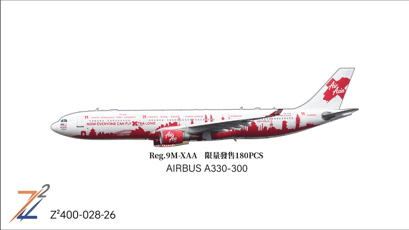 Z²400-028-26 | Z² Models 1:400 | Airbus A330-300 Air Asia 9M-XAA 'Urba