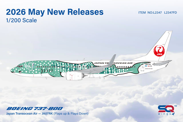 L2347 SQ Wings 1:200 Boeing 737-800 Japan Transocean Air JA07RK Yui Jinbei