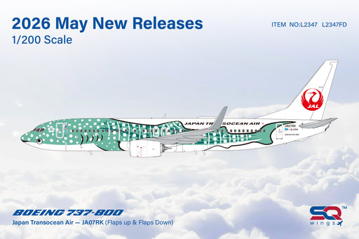 L2347 SQ Wings 1:200 Boeing 737-800 Japan Transocean Air JA07RK Yui Jinbei