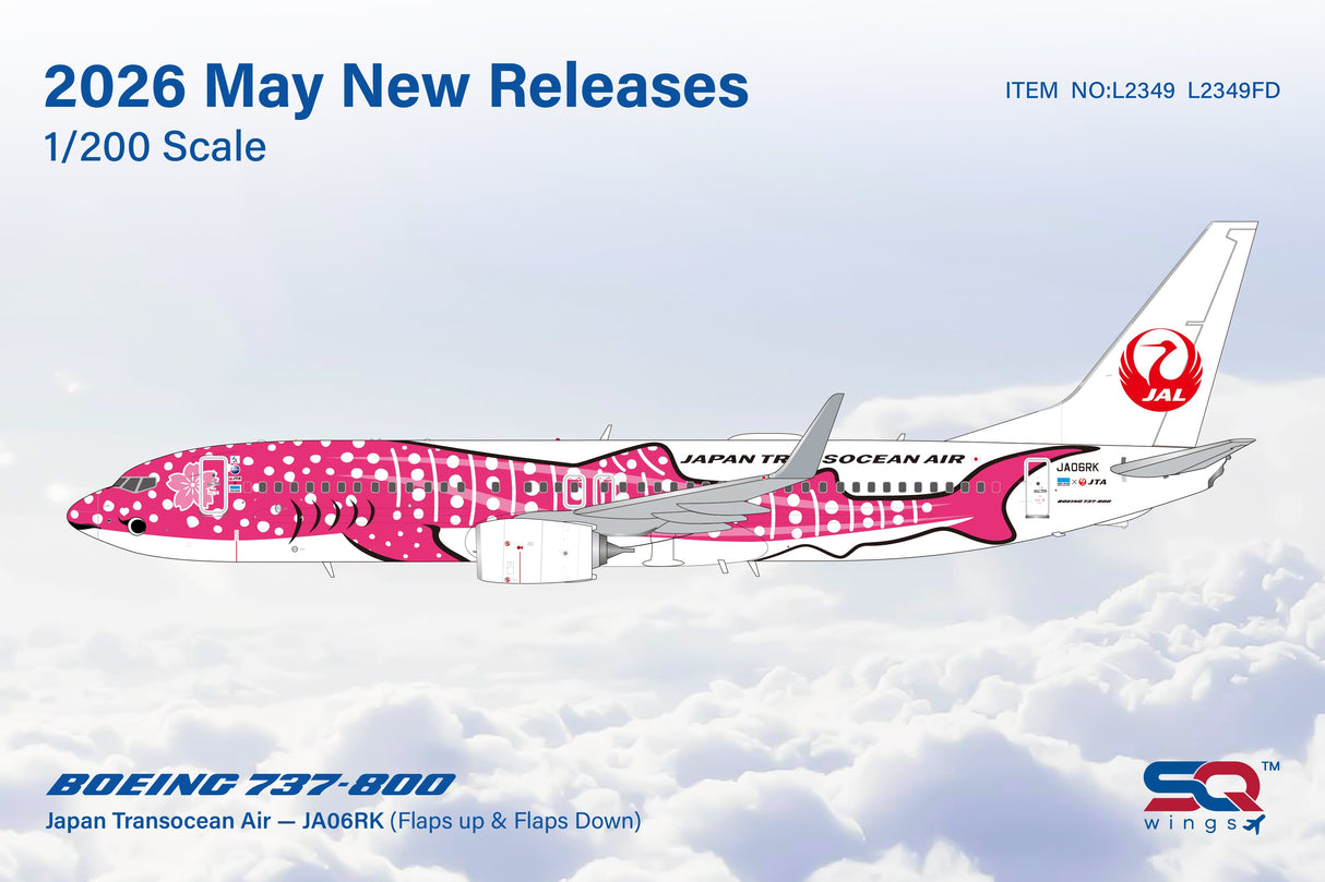 L2349 SQ Wings 1:200 Boeing 737-800 Japan Transocean Air JA06RK Sakura Jinbei