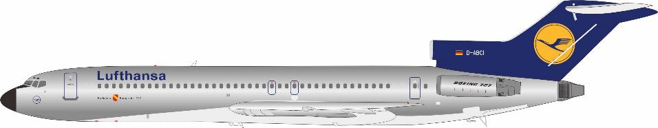 JF-727-2-005P | JFox Models 1:200 | Boeing 727-230 Lufthansa 'polished fuselage' D-ABCI