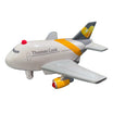 Pull back plane toy with light and sound feature in bright colors.