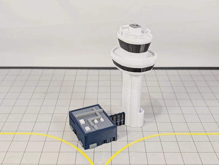 London Gatwick Airport ATC air traffic control tower 3D printed diorama model.