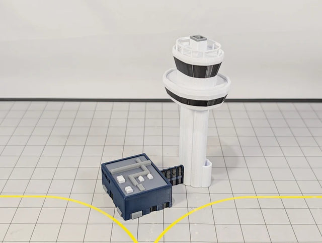 London Gatwick Airport ATC air traffic control tower 3D printed diorama model.