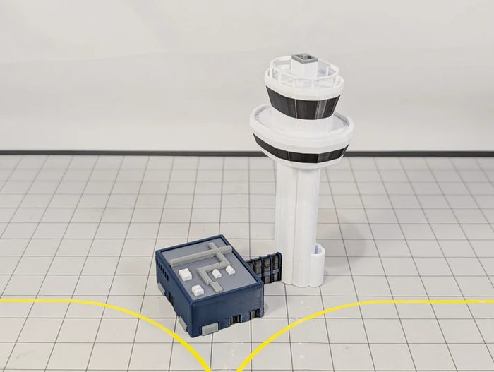 London Gatwick Airport ATC air traffic control tower 3D printed diorama model.
