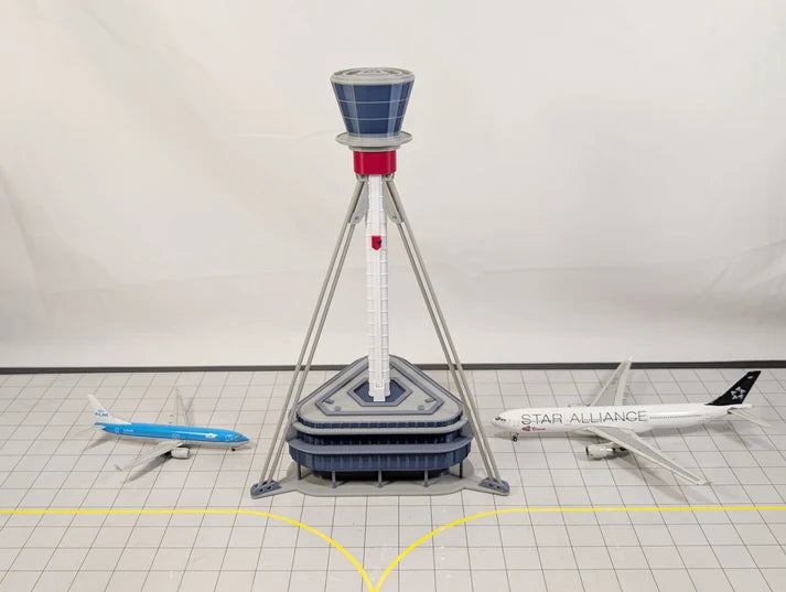 AG-LHRTOWER | Airport Accessories 1:400 | LONDON HEATHROW AIRPORT ATC Air Traffic Control Tower 1:400 Scale Building Model
