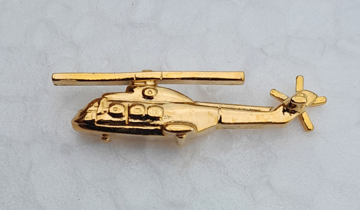 CL100 | Clivedon Collection Pin Badges | AEROSPATIALE SA330 Puma 22ct Gold plated pin badge